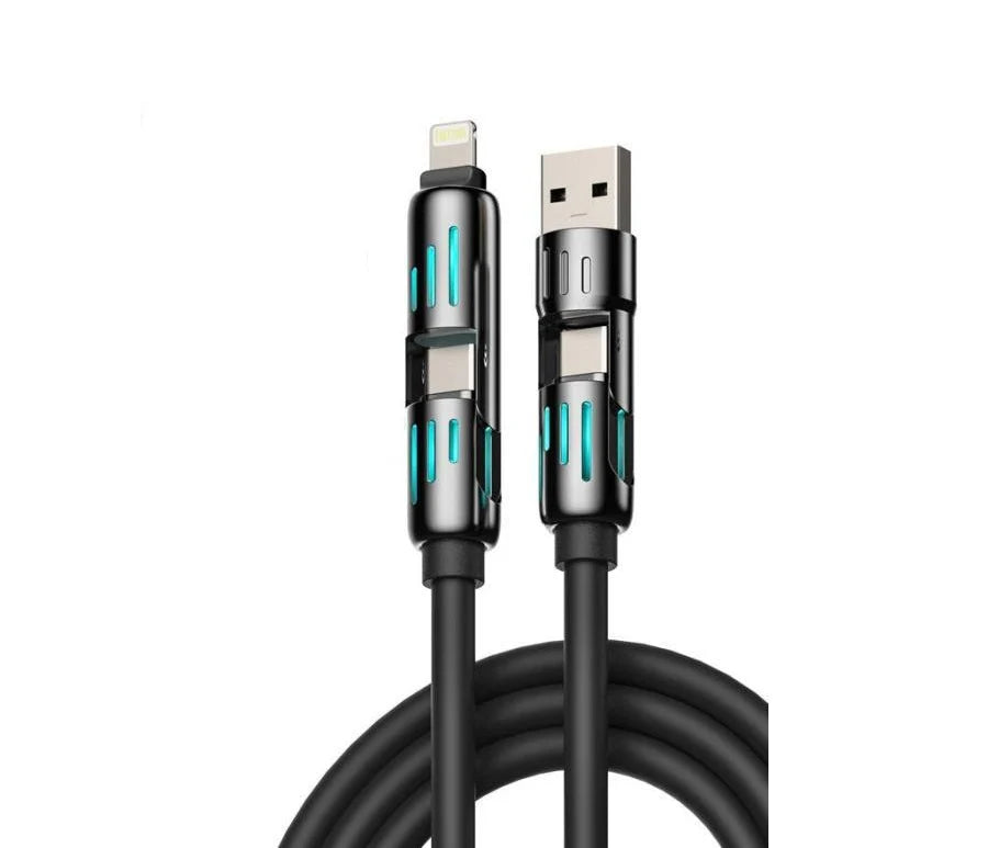 4in1 USB Cable USBA/C- C/Lightning 1meter